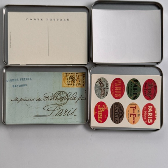 Vintage Paris Hotel Postcard & Sticker Collection in Metal Tin Vintage Style 42 - Picture 11 of 11